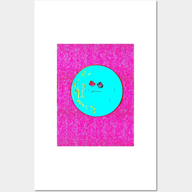 Hot Pink Parsley Moon Face Wall Art by Tovers